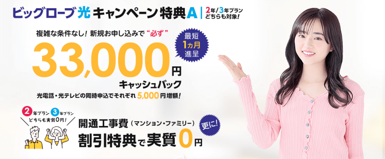 ビッグローブ光　キャッシュバック